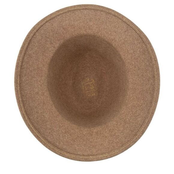 Vintage Knox Custom Felt Fedora Hat with Feather Accent Tan Wool Made in USA - Picture 3 of 10